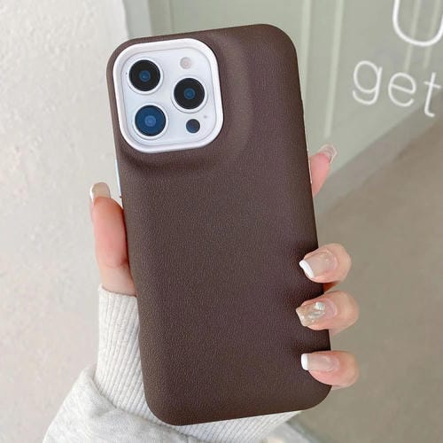 Funda de Cuero para iPhone 13 Pro Textura (Café)