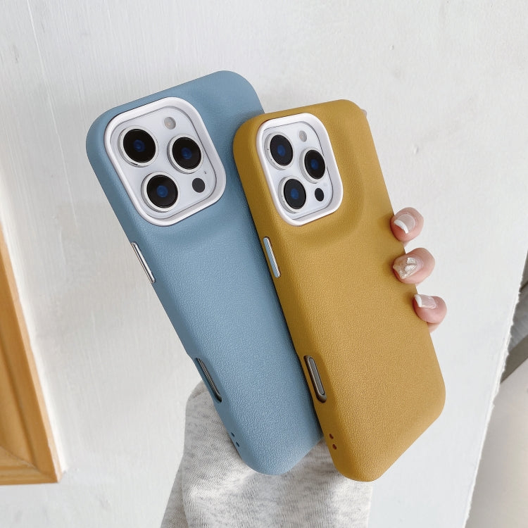 Funda de Cuero con Textura para iPhone 12 Pro Max (Caqui)