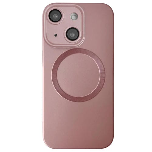 Funda para Teléfono TPU Magsafe iPhone 15 Plus Textura Cd Pintura Metalizada (Rosa)