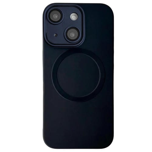 Funda para Teléfono TPU Magsafe con Textura de Cd y Pintura Metalizada para iPhone 14 (Negra)