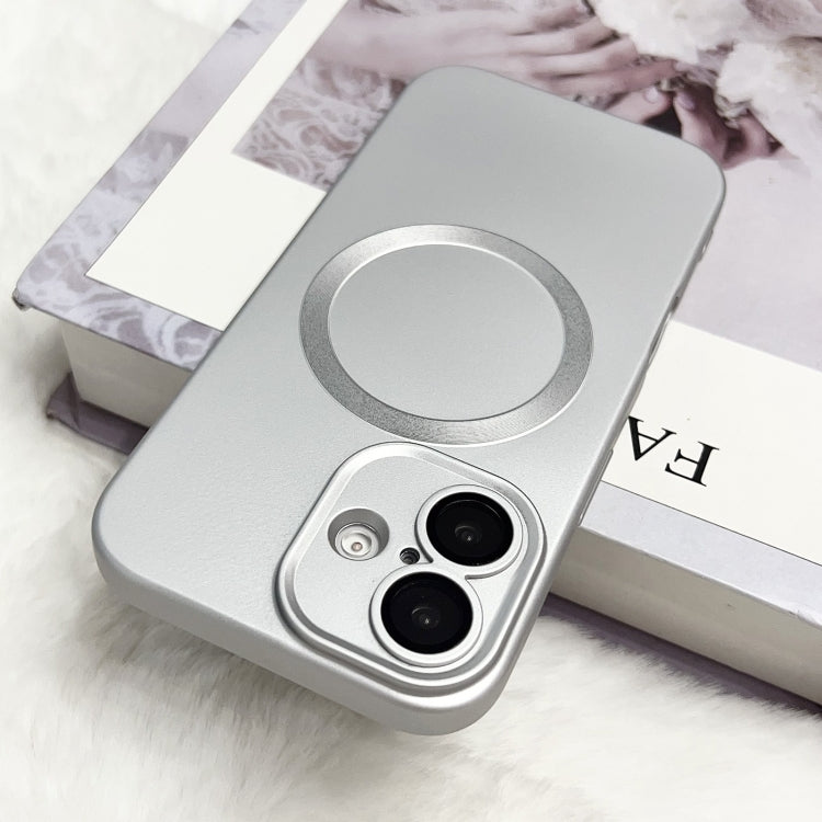 Funda para Teléfono TPU Magsafe iPhone 11 Textura Cd Pintura Metalizada (Plateada)