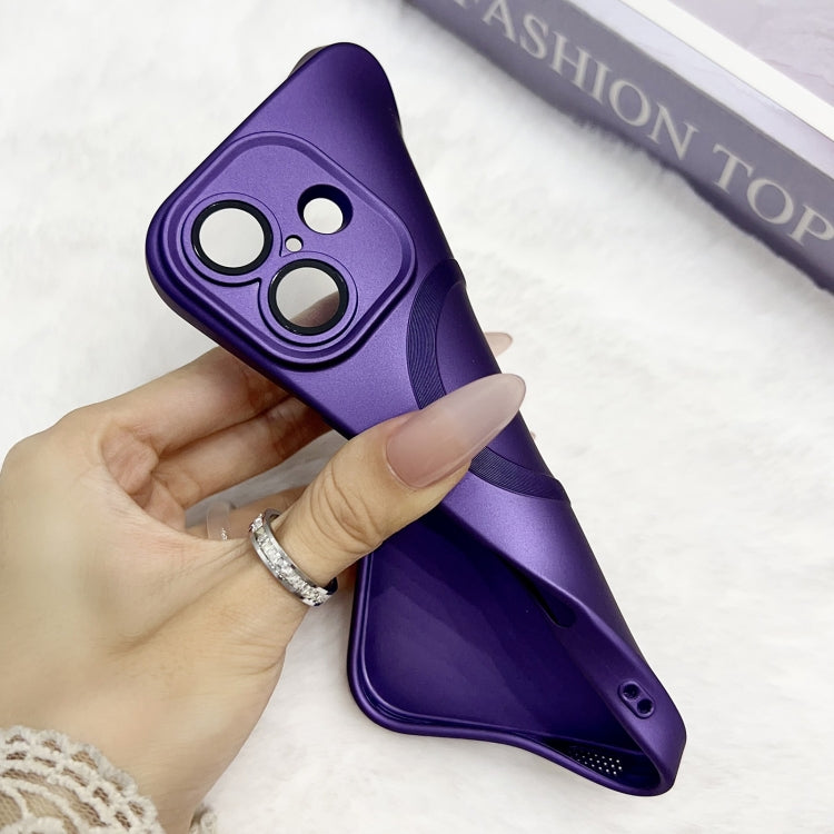 Funda para Teléfono TPU Magsafe iPhone 11 Textura Cd Pintura Metalizada (Morado Oscuro)