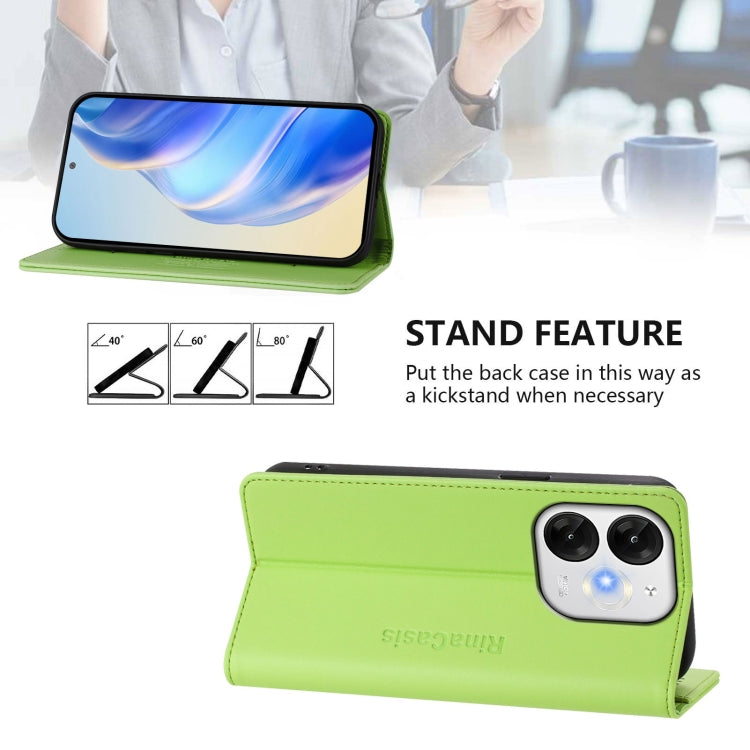 Funda de Cuero Itel A80 4G Rc01 con Doble Pliegue y Succión Magnética Rfid (Verde)