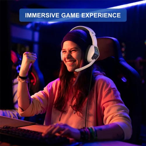 Auriculares para Juegos Kotion Each G6000 Supraurales con Micrófono y Cable de 2,1 m (Blanco y Negro)