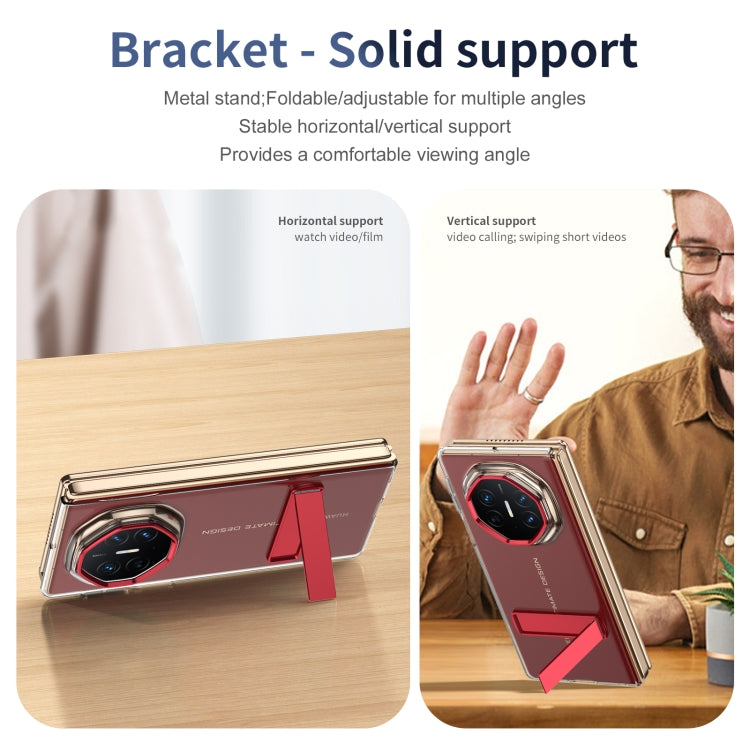 Funda híbrida TPU y PC con soporte para Huawei Mate Xt Ultimate (Rojo)