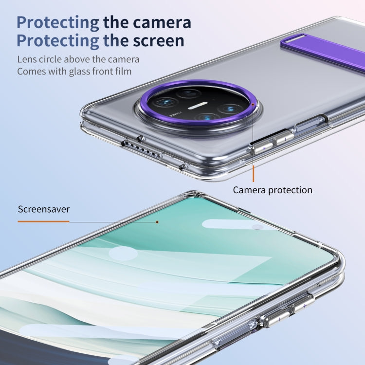 Funda Híbrida TPU y PC con Soporte para Huawei Mate X3 (Morado)