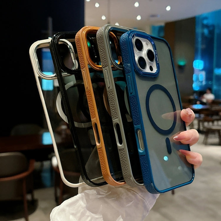 Funda para Teléfono Magsafe iPhone 14 Pro Marco Lente Metal (Azul Marino)
