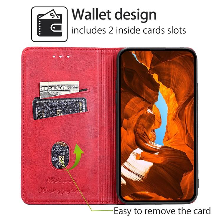 Funda magnética de cuero con textura de vaca para Redmi A5 4G (171,7 mm) (Rojo)