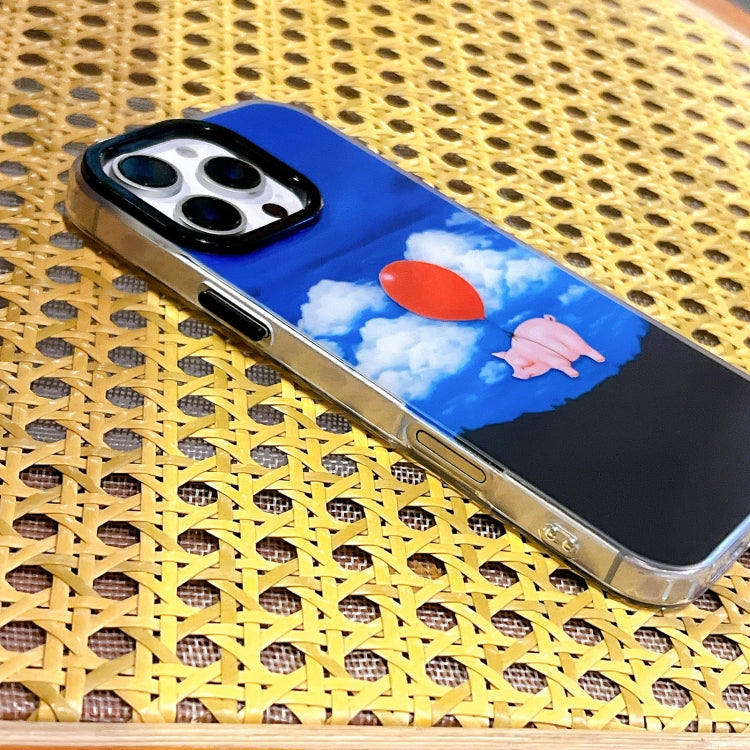 Funda de Teléfono TPU Doble Capa iPhone 15 Pro Max (Pintura Abstracta Acostada Sobre Un Árbol)