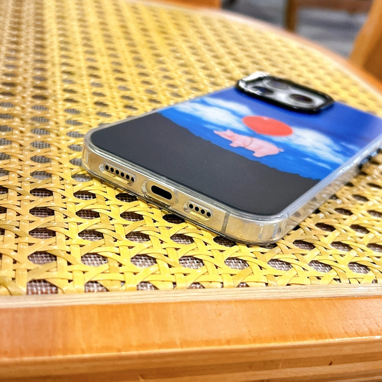 Funda TPU iPhone 14 Doble Capa Patrón Imd Estampado de Cebra