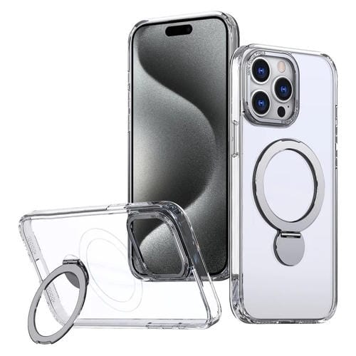 Estuche para Teléfono Wing Series Gen2 con Soporte de Anillo de Metal Magsafe para iPhone 15 Pro Max (Transparente)