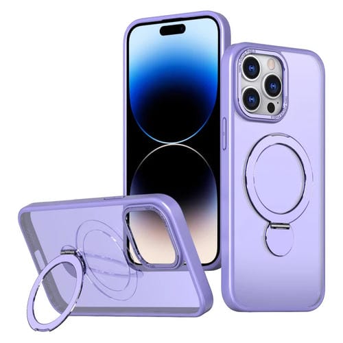 Funda para Teléfono Wing Series Gen2 con Soporte de Anillo de Metal Magsafe para iPhone 14 Pro (Morado Claro)