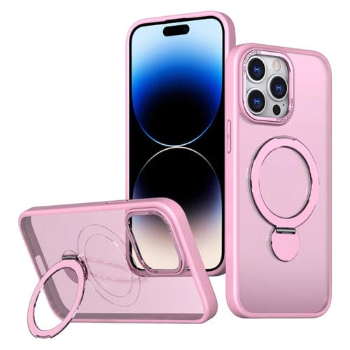 Funda para Teléfono Wing Series Gen2 con Soporte de Anillo de Metal Magsafe para iPhone 14 Pro (Rosa)