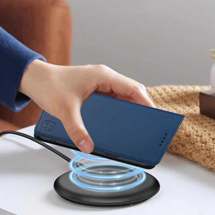 Funda de Cuero con Doble Pliegue y Succión Magnética para OnePlus Nord 3 y Ace 2V Rc01 (Azul Oscuro)