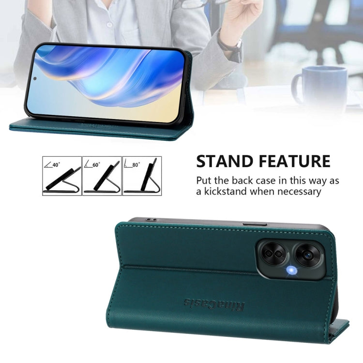 Funda de Cuero con Doble Pliegue y Succión Magnética Rfid para OnePlus Nord Ce 3 Lite/Nord N30 Rc01 (Verde Oscuro)