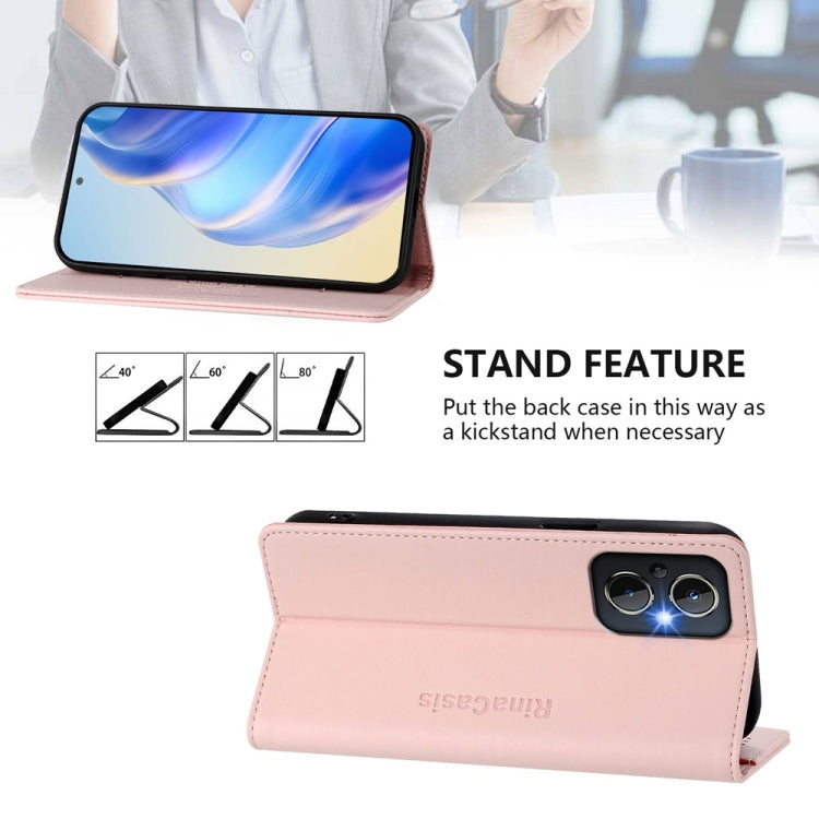 Funda de Cuero con Doble Pliegue y Succión Magnética para OnePlus Nord N20 5G Rc01 (Rosa)
