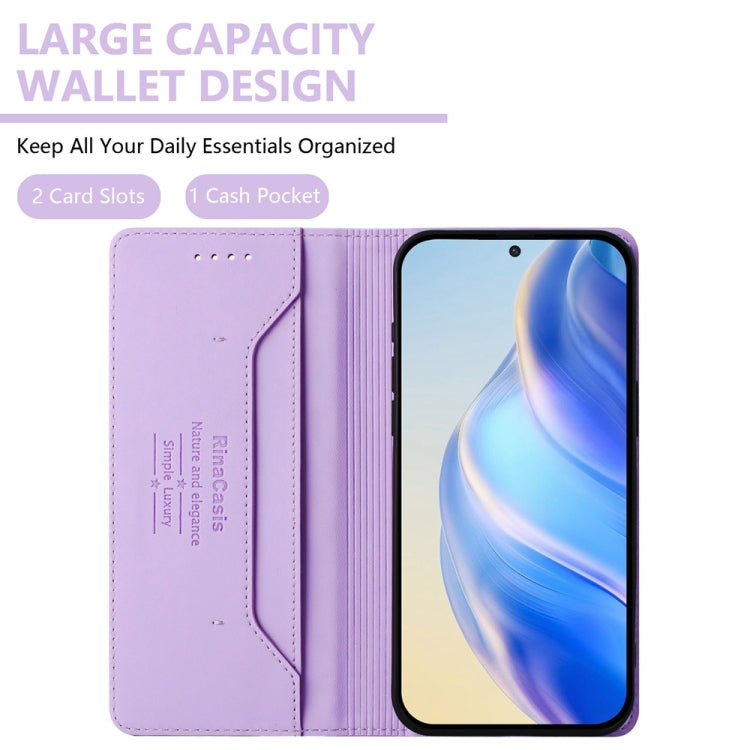 Funda de Cuero con Doble Pliegue y Succión Magnética para OnePlus Nord N30 Se Rc01 (Morado Claro)