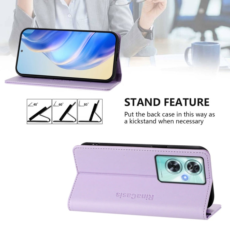 Funda de Cuero con Doble Pliegue y Succión Magnética para OnePlus Nord N30 Se Rc01 (Morado Claro)