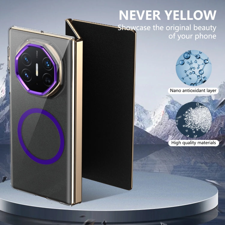Funda para Teléfono Ultimate Design Ice Folding Series con Protección Magsafe para Huawei Mate Xt (Morado)