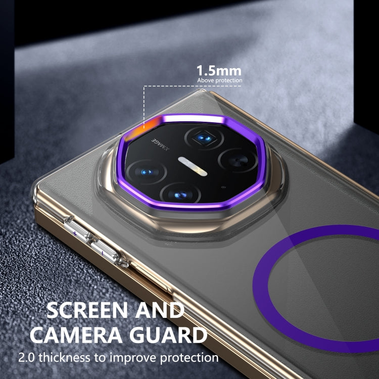 Funda para Teléfono Ultimate Design Ice Folding Series con Protección Magsafe para Huawei Mate Xt (Morado)