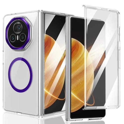 Funda para Teléfono Honor Magic V3 Lce con Protección Magsafe Transparente y Plegable (Morado)