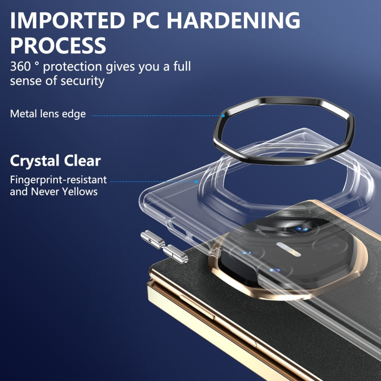 Funda de PC Transparente Integrada para Huawei Mate Xt Ultimate Design Serie Plegable (Negro)