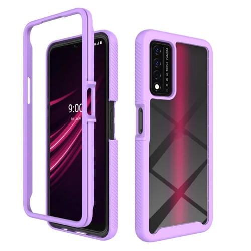 Funda para Teléfono T-Mobile Revvl V+ 5G TPU Transparente Antigolpes (Morado)
