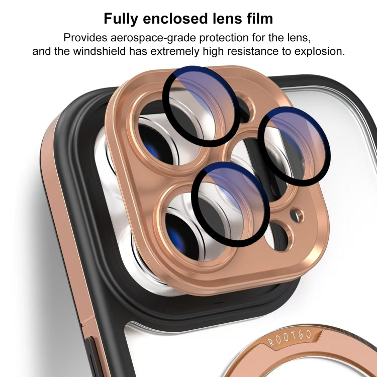 Funda para Teléfono Transparente con Soporte Magsafe y Película de Cobertura Total para iPhone 15 Pro Max (Gris y Blanco)