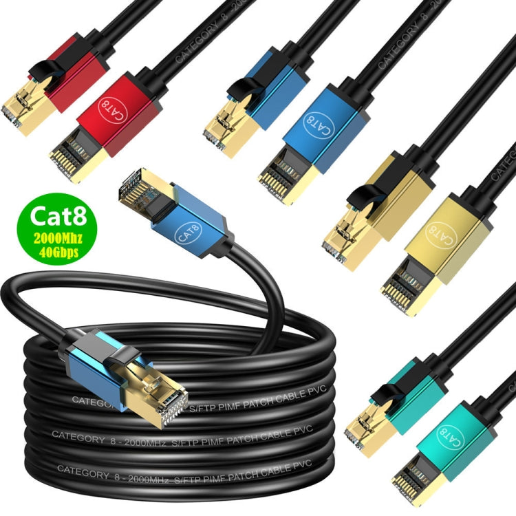Cable de Red Cat8 10 Gigabit Ancho de Banda Fibra para Hogar 15 M (Verde)