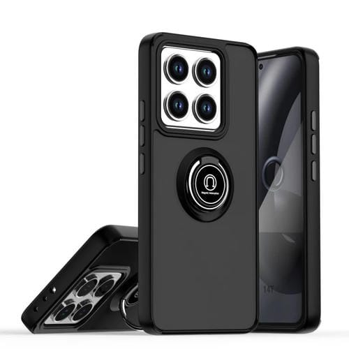 Funda De Tpu + Pc Con Anillo Para Xiaomi 14T Q Shadow 1 Series (Negro + Negro)