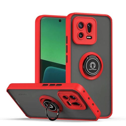 Funda de TPU + PC con anillo para Xiaomi 13 Q Shadow 1 Series (roja)