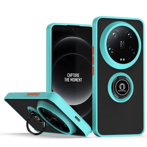 Funda de TPU + PC con anillo para Xiaomi 14 Ultra Q Shadow 1 Series (azul cielo)