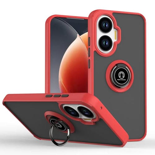 Funda de TPU + PC con anillo para Xiaomi Poco F7 Q Shadow 1 Series (roja)