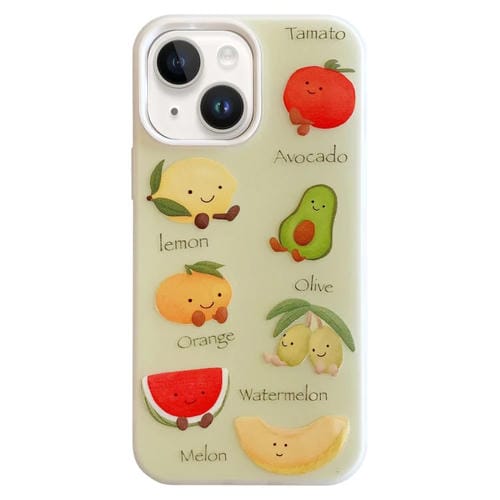 Funda híbrida TPU y PC iPhone 14 Serie Fruit a prueba de golpes