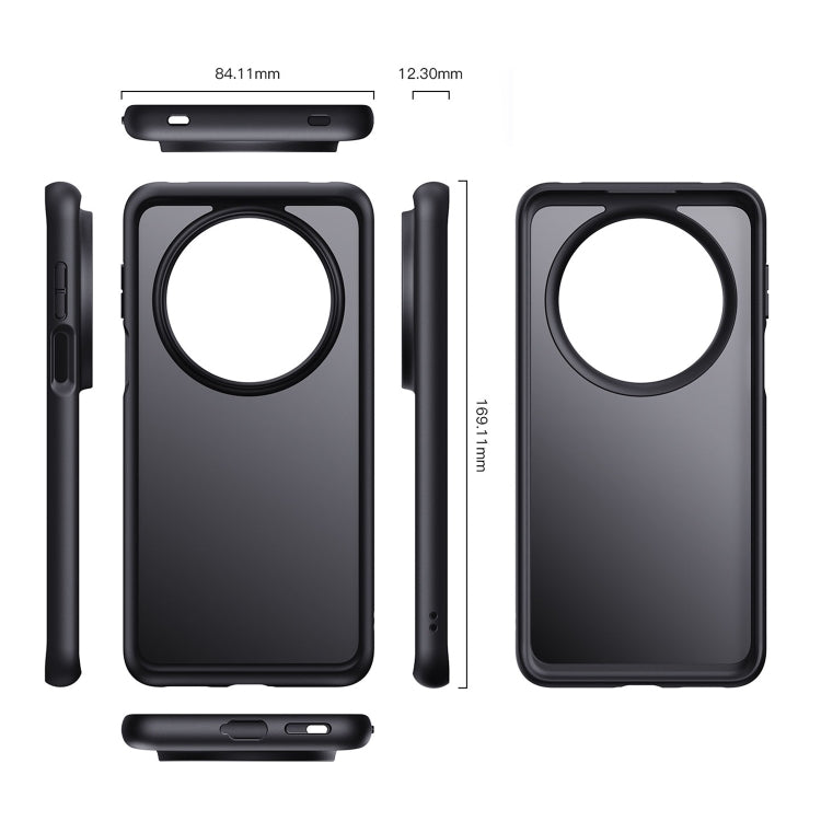 Funda híbrida TPU y Policarbonato con Tacto de Piel para Huawei Mate 70 Pro/70 Pro+ (Gris)