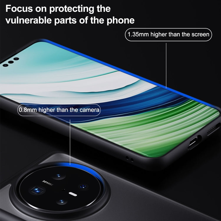 Funda híbrida TPU y Policarbonato con Tacto de Piel para Huawei Mate 70 Pro/70 Pro+ (Gris)