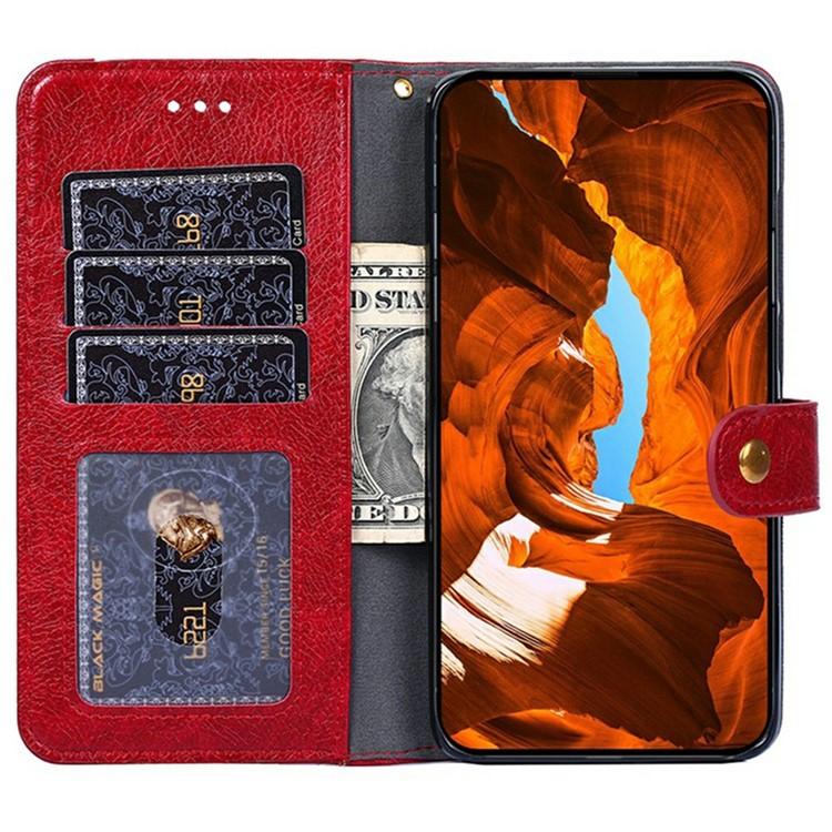 Funda de cuero con cremallera para Redmi A5 4G (171,7 mm) (Roja)