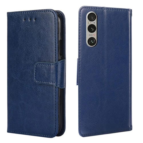 Funda de Cuero Textura de Cristal para Sony Xperia 1 Vi (Azul Real)