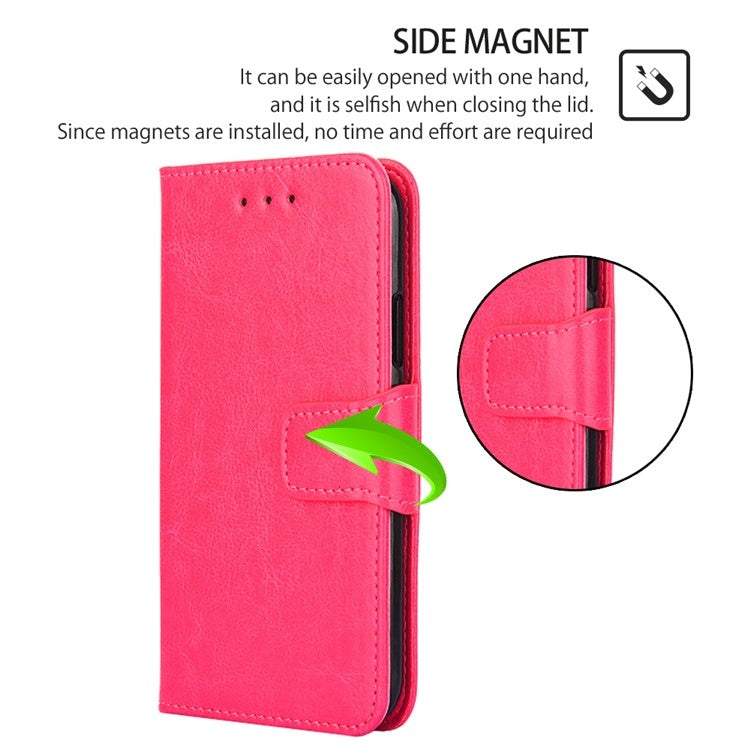 Funda de Cuero con Textura de Cristal para Fujitsu Arrows We2 Plus (Rosa y Rojo)