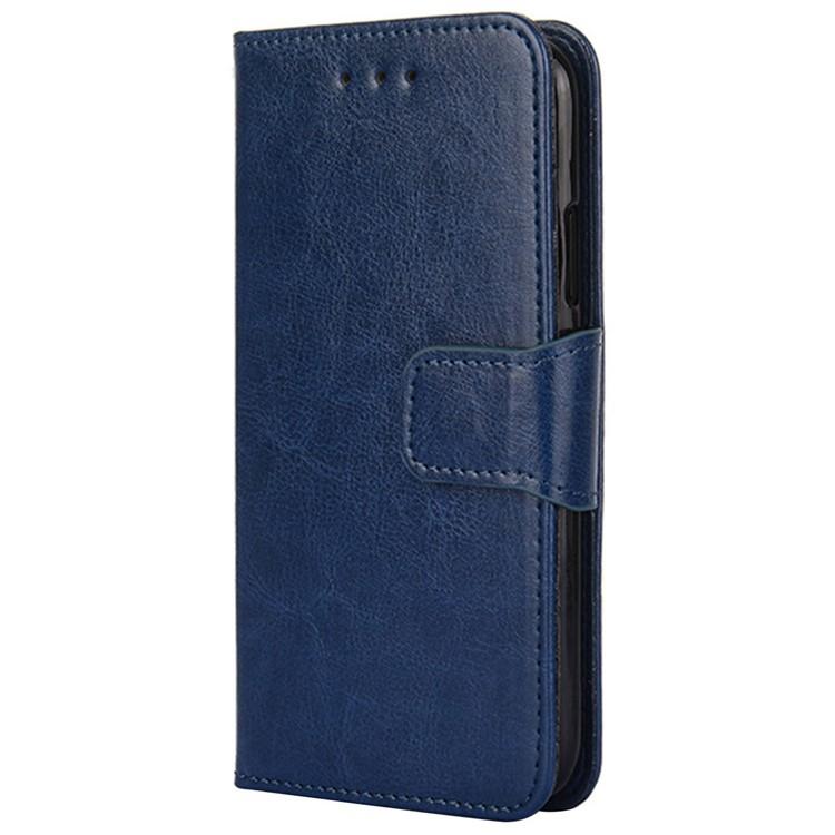 Funda de cuero con textura de cristal para Redmi Note 14S 4G (azul real)