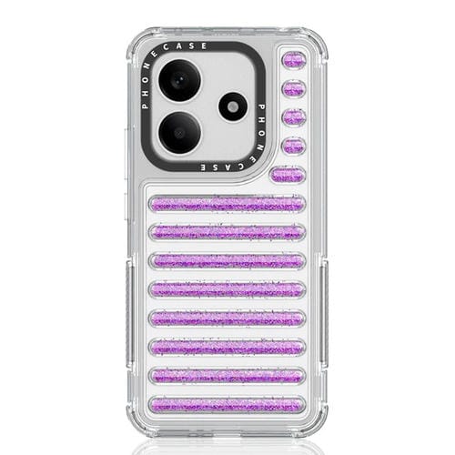 Funda Híbrida de TPU con Purpurina y Airbag para Redmi Note 14 5G (Morado)