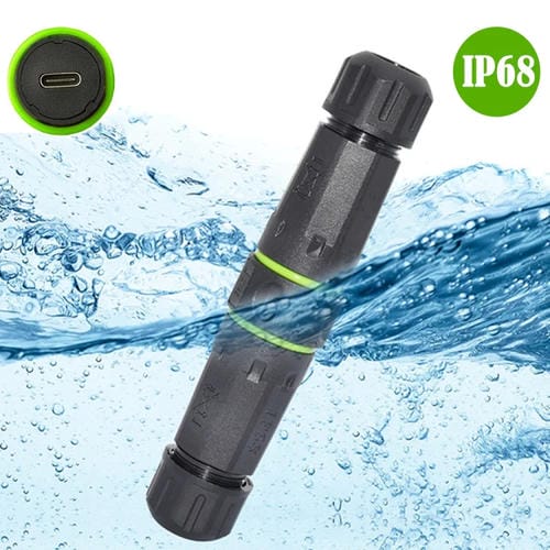 Adaptador Acoplador Recto Hembra a Hembra Tipo C Un Solo Puerto Resistente Agua IP68 10 Gbps Exteriores