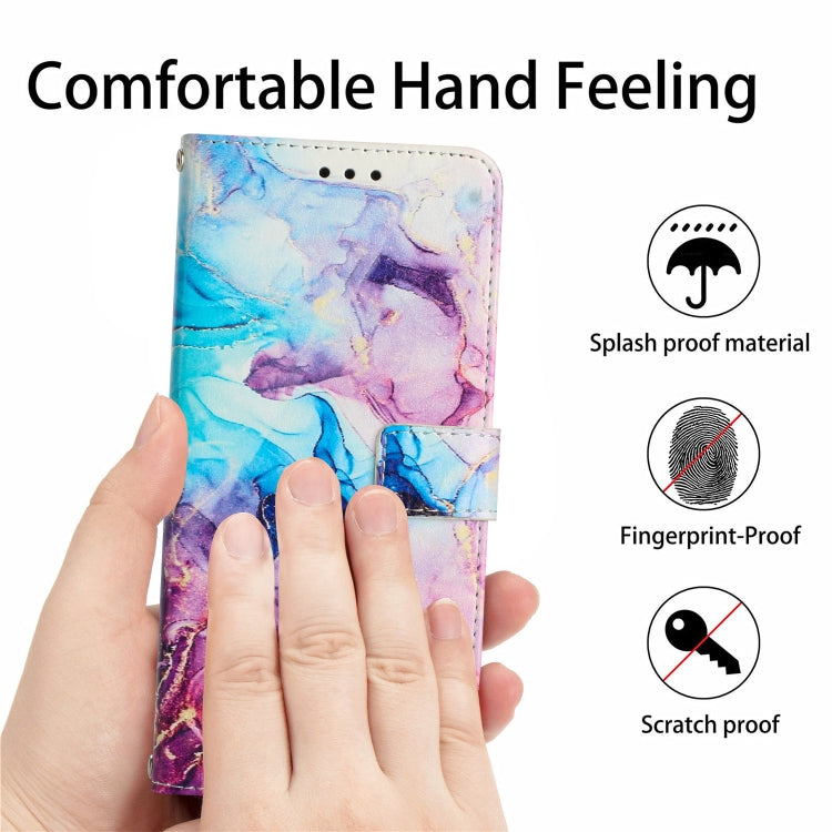 Funda de Cuero con Patrón de Mármol para OnePlus Nord N30 Se (Rosa y Morado)
