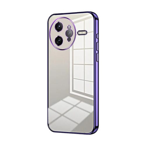 Funda para Teléfono con Orificios Finos y Revestimiento Transparente para Redmi K80 Pro (Morado)