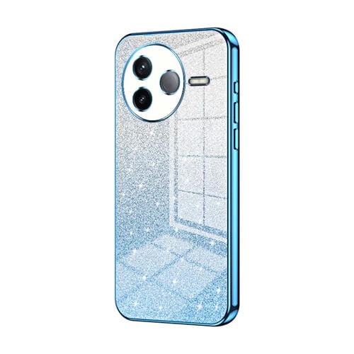 Estuche para Teléfono con Acabado Galvanizado En Polvo con Purpurina Degradada para Redmi K80 (Azul)