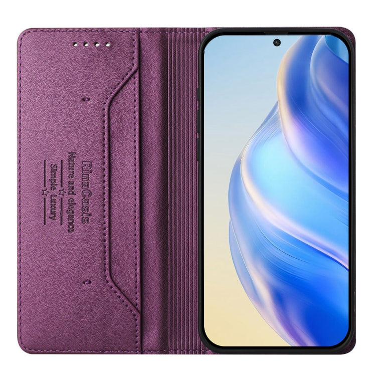 Funda de Cuero con Doble Pliegue y Succión Magnética Rfid para TCL 30 4G/30 5G/30+ Rc01 (Violeta)