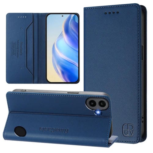 Estuche de Cuero cmf Phone 1 Rc01 con Doble Pliegue y Succión Magnética Rfid (Azul Oscuro)