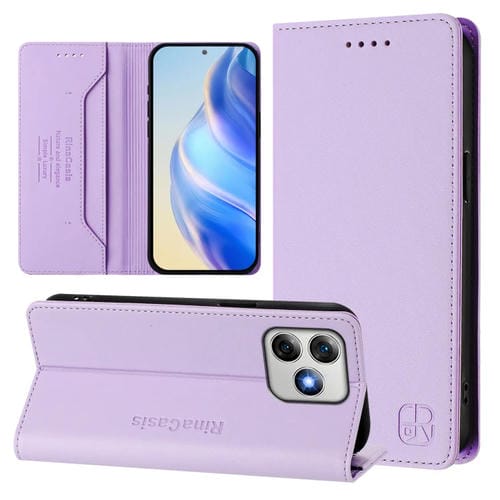 Funda de Cuero Ulefone Note 18 Ultra 5G Rc01 con Doble Pliegue y Succión Magnética (Morado Claro)