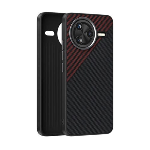 Funda para Teléfono Redmi K80 Pro Abeel C Carbon Fiber Series 6D Micro Relief Magsafe (Negra y Roja)