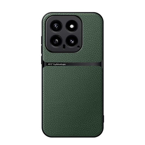Funda Para Teléfono Xiaomi 14 Litchi De Piel Con Cobertura Total Magnética Y A Prueba De Golpes (Verde)